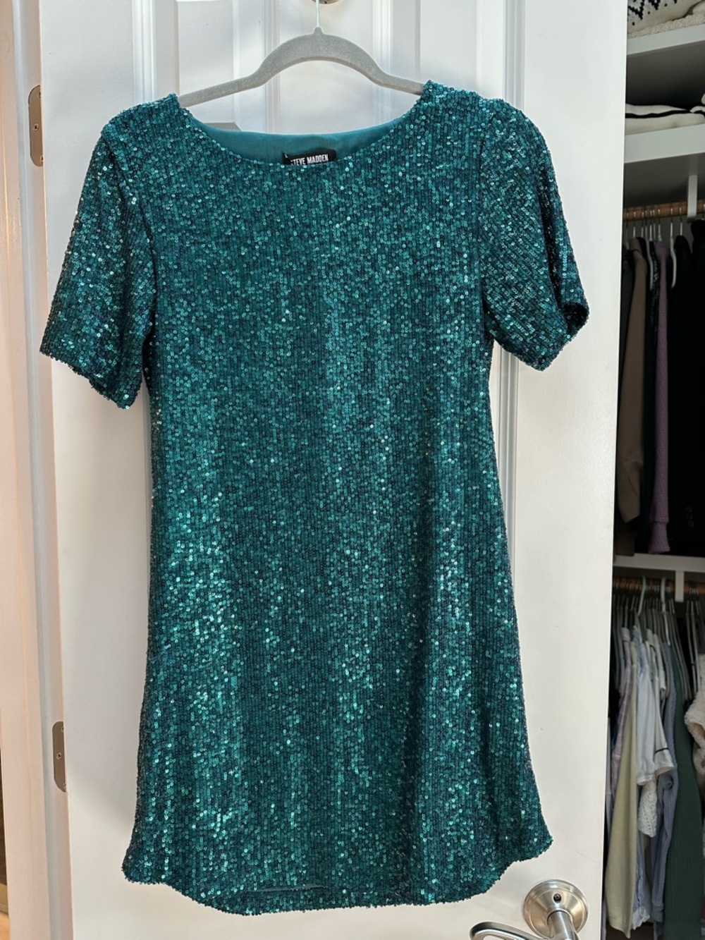Steve Madden Teal Sequin Mini Dress